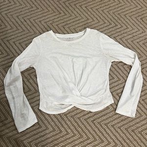 Velvet long sleeve white tee